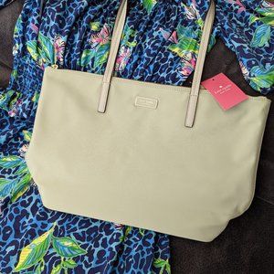 BNWT Kate Spade zippered tote GREEN